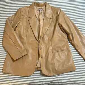 BCBGeneration Camel Vegan Leather Blazer